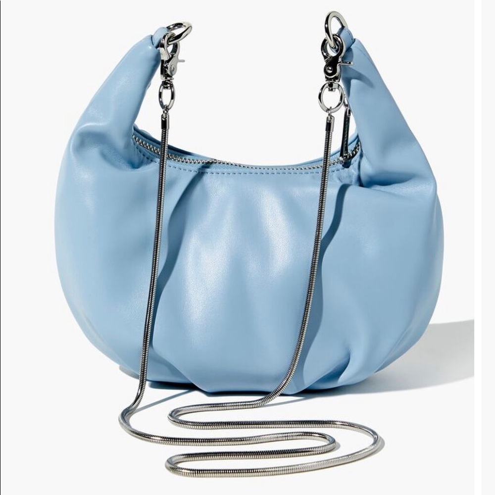 Faux Leather Hobo Crossbody Bag